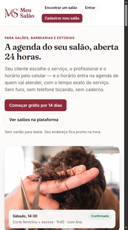 O mesmo sistema no celular