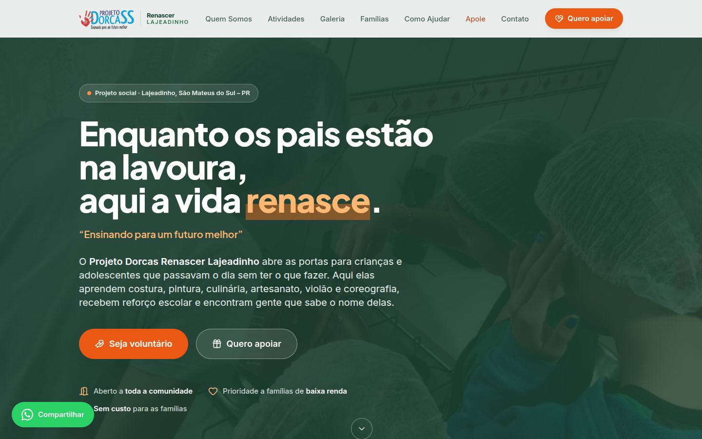 Site do Projeto Dorcas Renascer Lajeadinho
